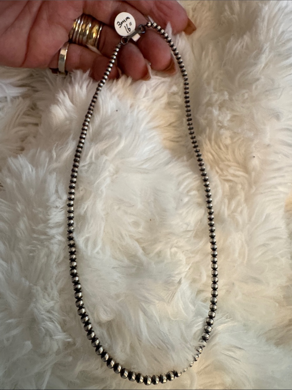 Sterling Silver native made pearls Necklace - Classic Black-Silver Finish